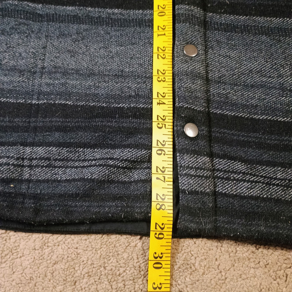 Iceburg Outerwear Heavy Lined Fleece Jacket Men's L Button Snaps and Stripes - Picture 9 of 9